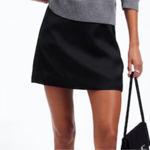 Madewell Satin Mini Black Skirt
